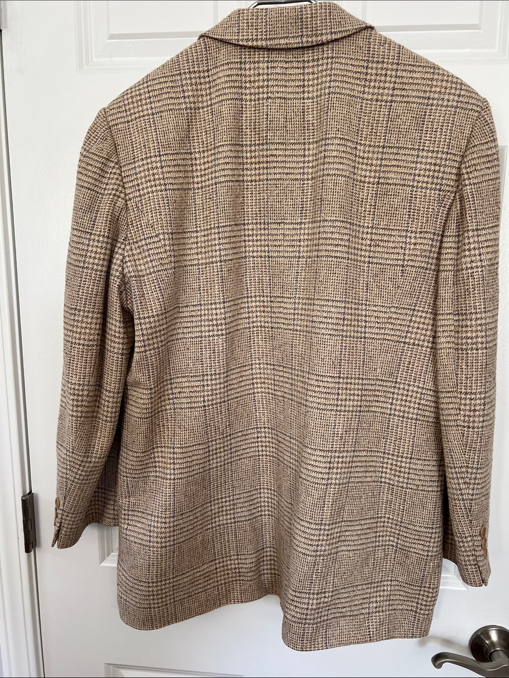 Talbots Brown Glen Plaid Notch Lapel Pure Silk Blazer Size 16 - Picture 6 of 7